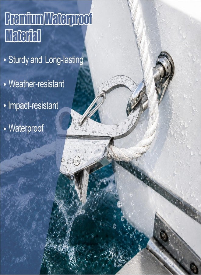 asdmm Boat Anchor Hook Knotless System, Stainless Steel Cam Cleat Rope Lock with Quick Release, Adjustable for Kayak Pontoon RV Jon Boat Camping, Holds 9000 Lbs Fits 3/8" to 5/8" Rope (2) (1) - Image 3