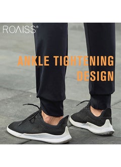roaiss Men Plus Size Elastic Leg Yoga Pants Casual Sports Pants Outdoor Running Fitness Nylon Sweatpants  - Image 4