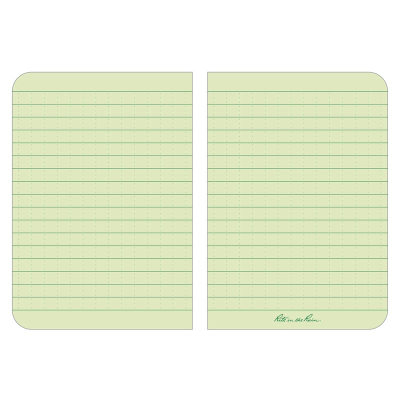 Rite in the Rain Weatherproof Soft Cover Pocket Notebook, 3.5" x 5", Green Cover, Universal Pattern (No. 954) - Image 2