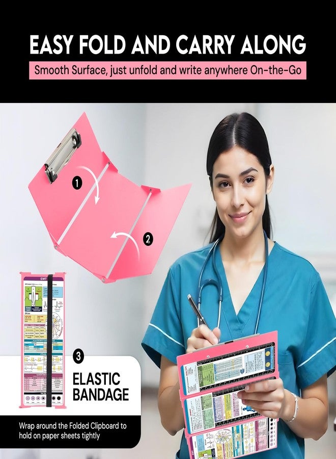 لوحة تمريض إصدار EMT - لوحة تمريض قابلة للطي من الألومنيوم بثلاث طبقات - أساسيات طالب التمريض - لوحة تمريض قابلة للطي ثلاثية الطي - أساسيات مدرسة التمريض - Image 4