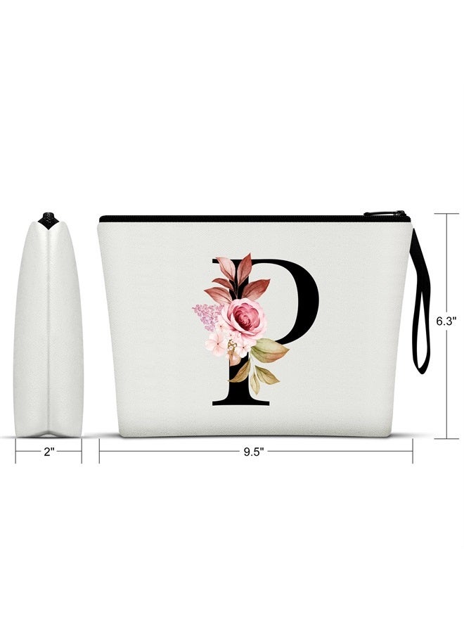 Vavabox A-Z Personalized Makeup Bag,Birthday Gifts for Women Mom,Gifts for Best Friend,Bride Bridesmaid Cosmetic bag (P) - Image 2