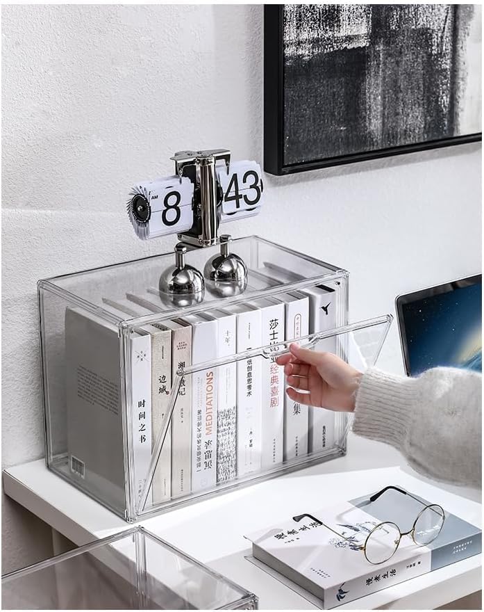 Horoof Home Clear Handbag Storage Organizer Box - Stackable Acrylic Display Case with Magnetic Door for Purses, Wallets, Shoes, and More - Image 3