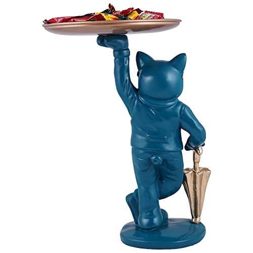 zart Resin Cool Dog Action Showpiece With Plate Home Decor Showpiece,Living Room Decor Showpiece(Blue),10 Cm,7 Cm - Image 5