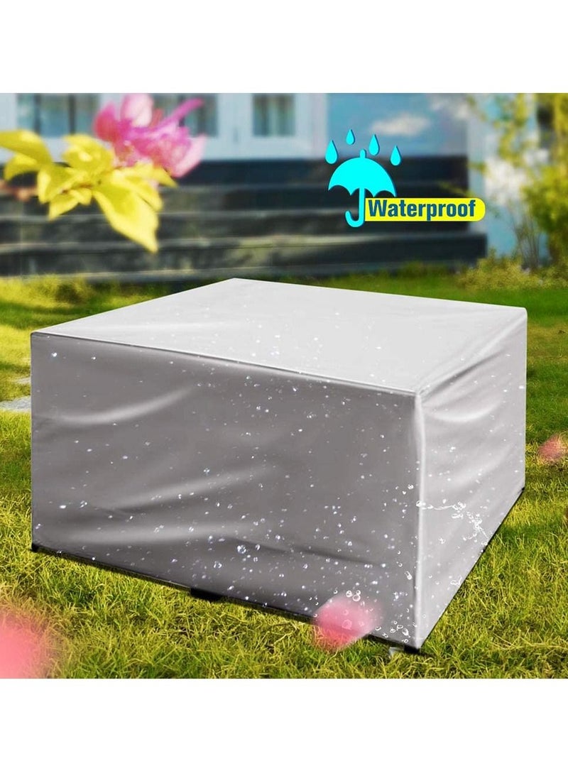 HomarKet Patio Furniture Covers, Outdoor Furniture Cover Waterproof, General Purpose, Outside Table and Chair Covers, Heavy Duty 210D 126x126x74cm, Grey  - Image 5