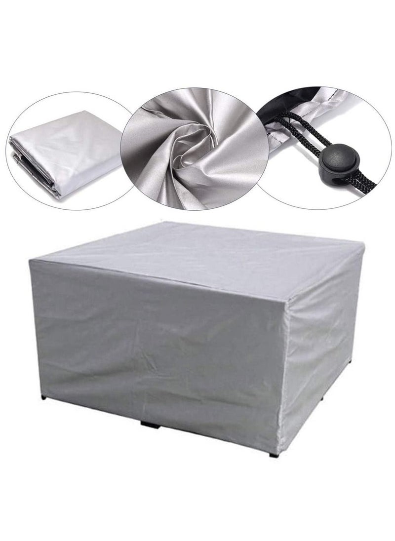 HomarKet Patio Furniture Covers, Outdoor Furniture Cover Waterproof, General Purpose, Outside Table and Chair Covers, Heavy Duty 210D 126x126x74cm, Grey  - Image 3