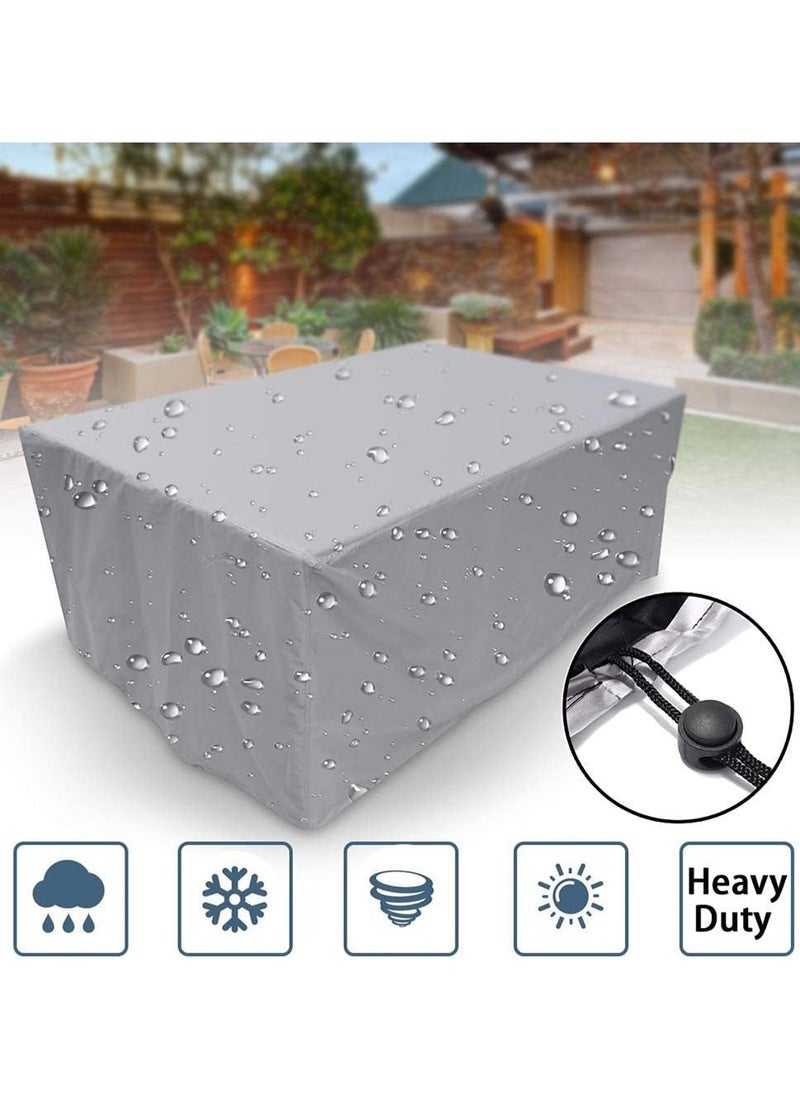 HomarKet Patio Furniture Covers, Outdoor Furniture Cover Waterproof, General Purpose, Outside Table and Chair Covers, Heavy Duty 210D 126x126x74cm, Grey  - Image 4