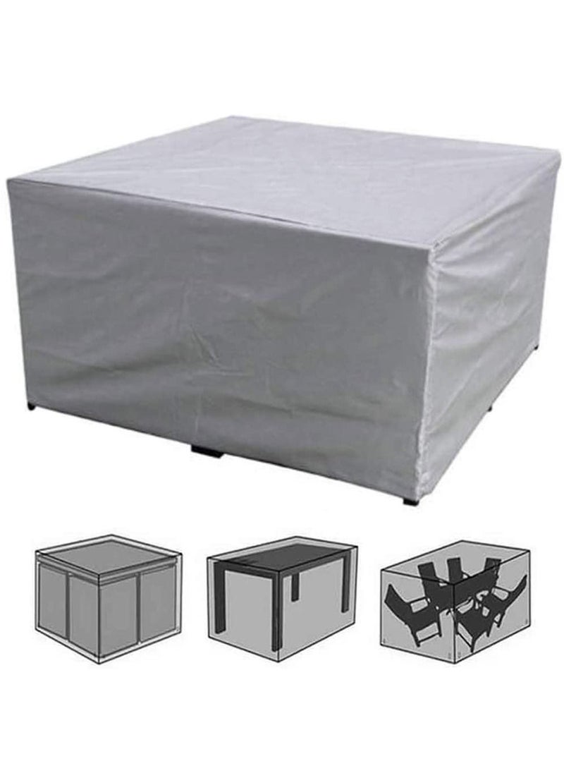 HomarKet Patio Furniture Covers, Outdoor Furniture Cover Waterproof, General Purpose, Outside Table and Chair Covers, Heavy Duty 210D 126x126x74cm, Grey  - Image 1