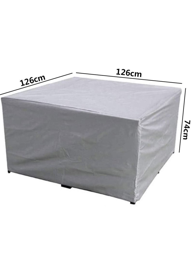 HomarKet Patio Furniture Covers, Outdoor Furniture Cover Waterproof, General Purpose, Outside Table and Chair Covers, Heavy Duty 210D 126x126x74cm, Grey  - Image 2