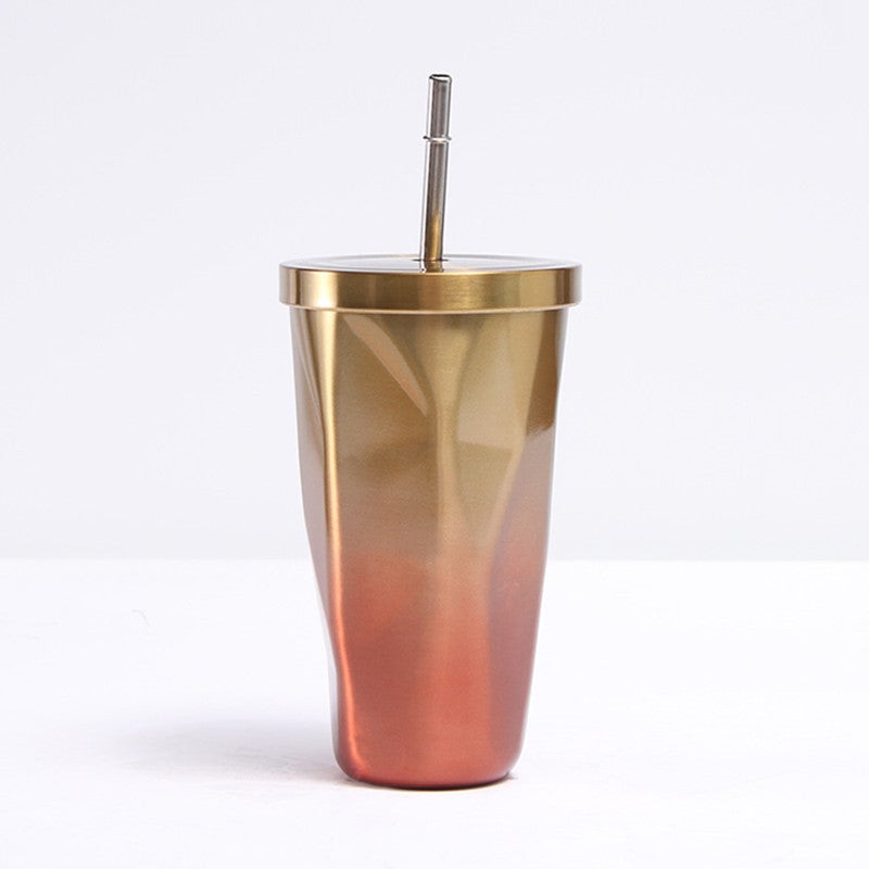 304 Stainless Steel Insulated Tumbler with Straw, Gradient Color - Image 4