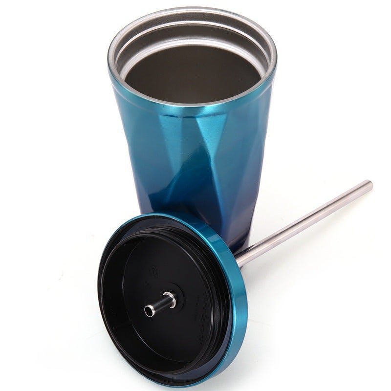304 Stainless Steel Insulated Tumbler with Straw, Gradient Color - Image 2