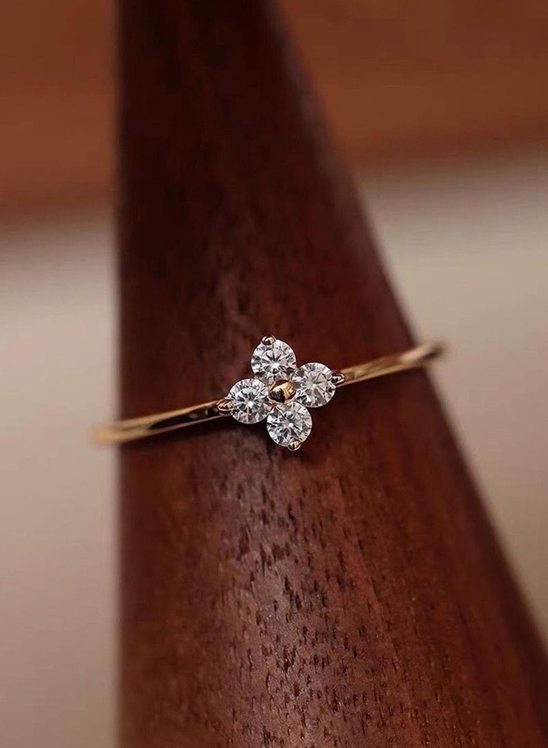 KUYING A Niche High-end Light Luxury Lucky Grass Ring 
