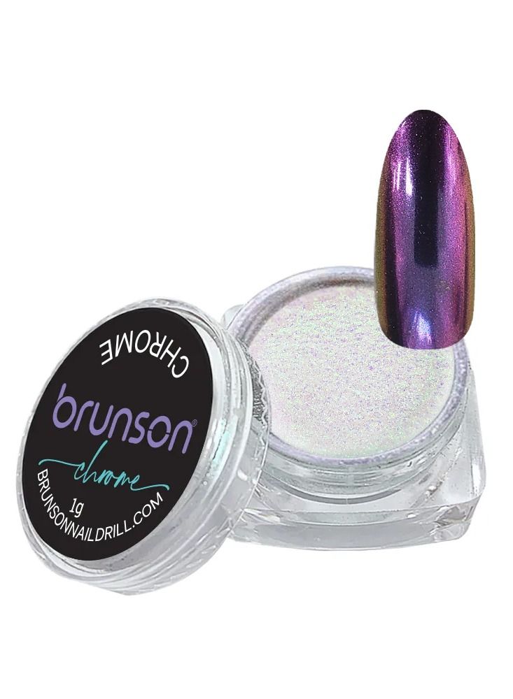 brunson Chrome Nail Powder Mirror Nail Powder, Metallic Nail Powder Holographic Mirror Effect Nail Art Decoration Manicure Pigment GH383s