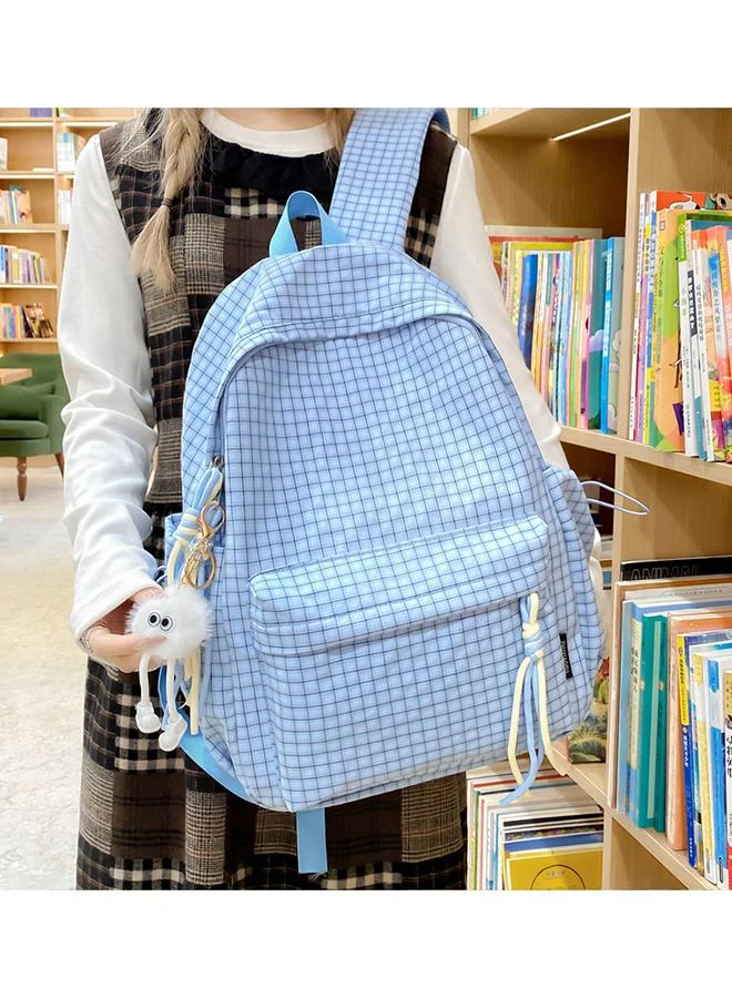 Take Two Checked Backpack with Zip Detail