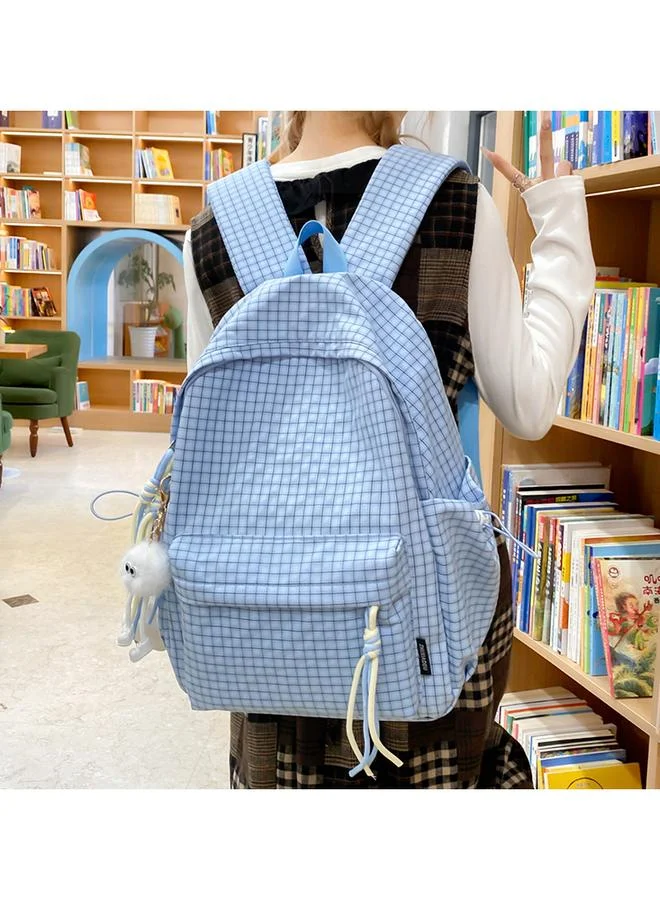 Take Two Checked Backpack with Zip Detail