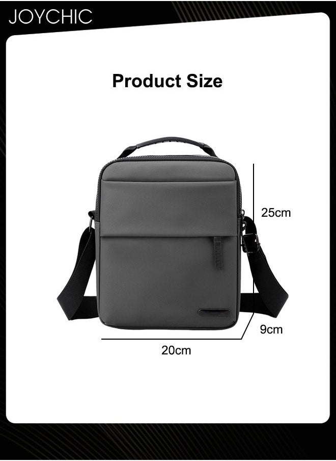 Joychic - Trendy Nylon Waterproof Men Crossbody Bag Portable Shoulder Bag Casual Daypack with Adjustable Straps for Business Travel Cycling  Grey - Image 1