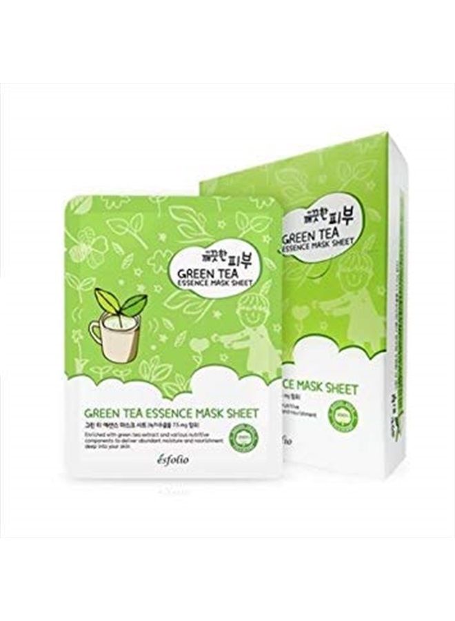 esfolio Pure Skin Mask Box, Green Tea Essence, 11.8 Ounce 