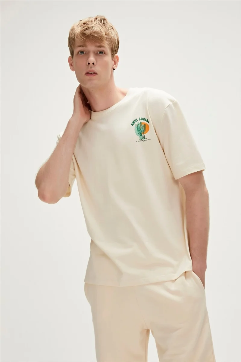 باد بير Re-Social Recycle Marshmallow White T-Shirt Printed Men's T-Shirt10