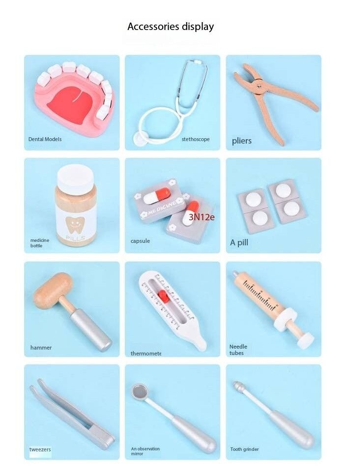 Doctor Kit for Kids with Stethoscope Pretend Play Medical Toys Set Kids Doctor Playset Dentist Kit Toys - Image 2