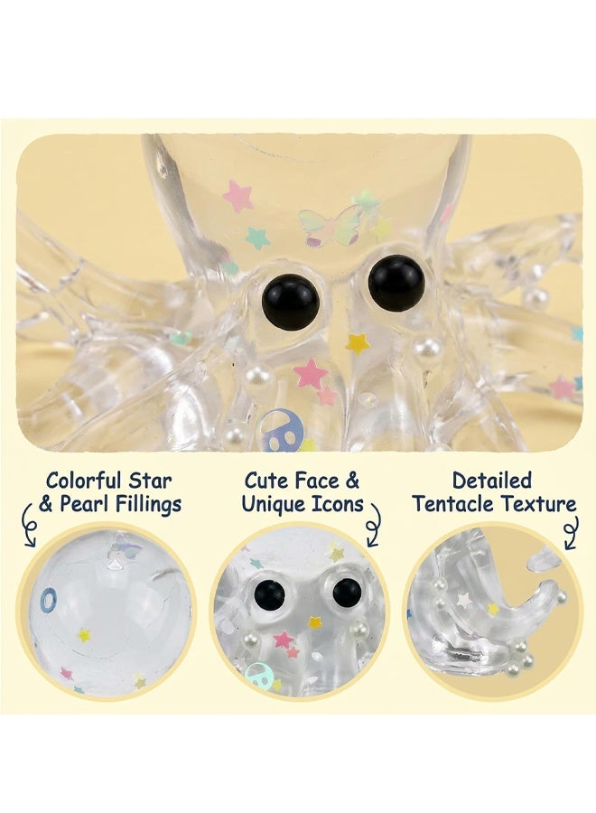 Transparent White Octopus Squishy Stress Relief Fidget Toy Party Reward Gift - Image 5