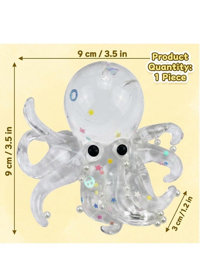 Transparent White Octopus Squishy Stress Relief Fidget Toy Party Reward Gift - Image 2