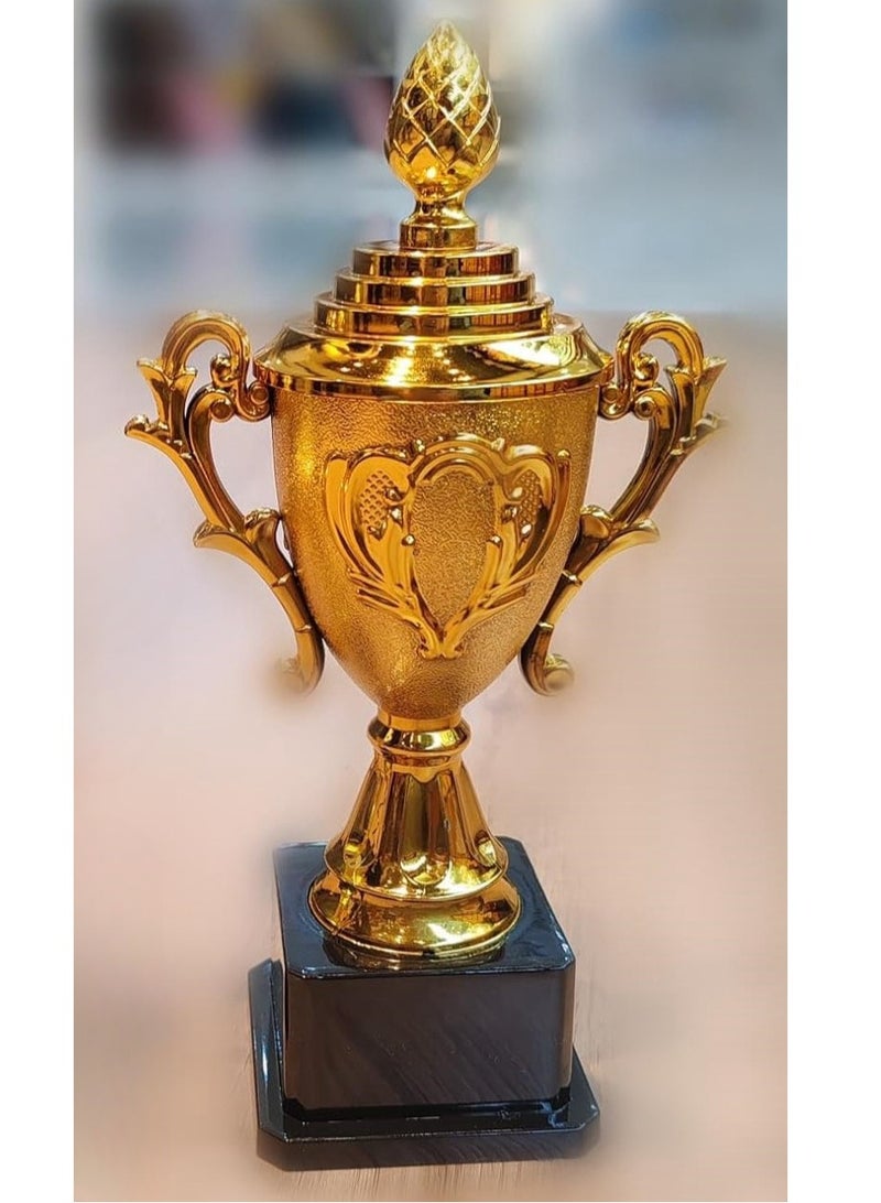 giftex كأس جائزة مغطاة بالذهب بحجم صغير بارتفاع 25 سم - Image 3