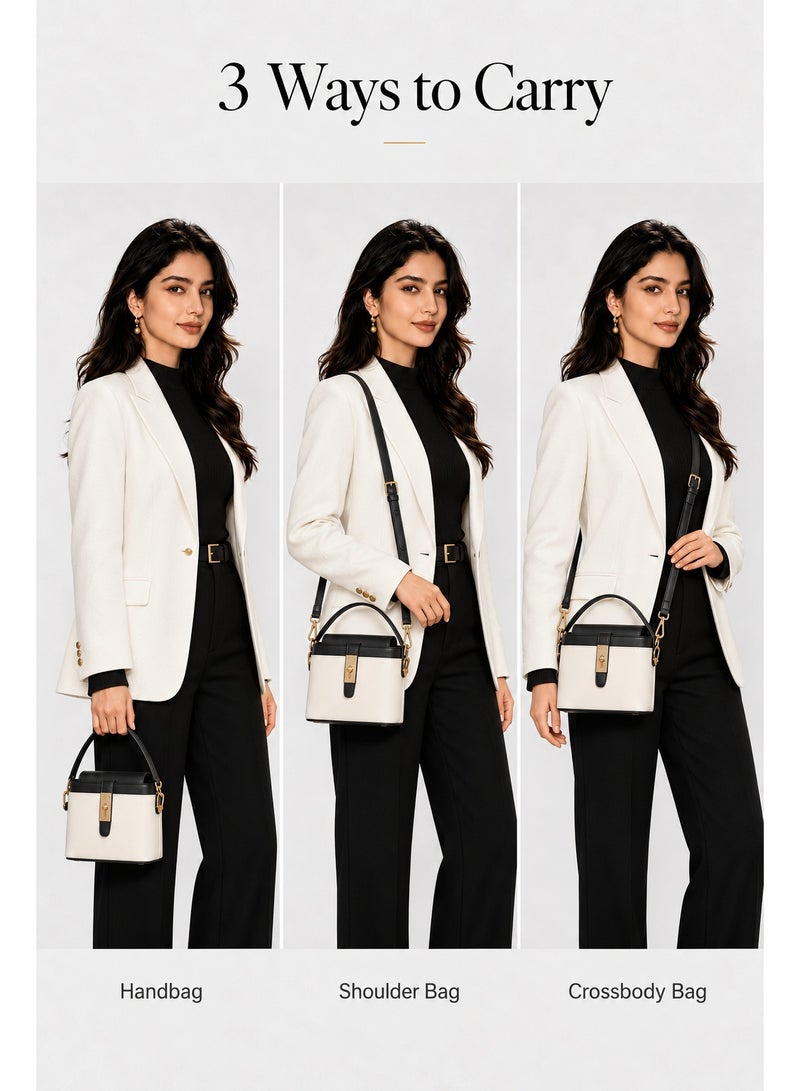 BLLE ROWN Small Handbag for Women, Elegant Black Structured Shoulder and Crossbody Bag with Adjustable Detachable Strap, Bags for Ladies for Daily Use, Work, Shopping and Gift - Image 4