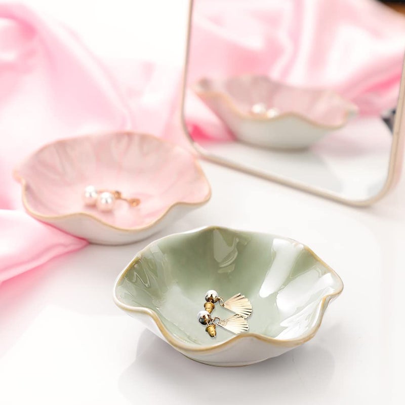 Binoster Ceramic jewelry dish,leaf jewelry tray key tray,small ring dish holder Jewelry Plate trinket tray catchall tray nightstand decor for entryway table room decor - Image 5