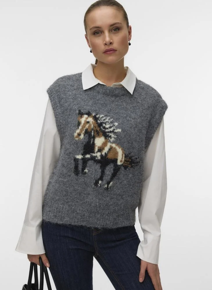 Arianna Sleeveless Crew Neck Pullover Sweater