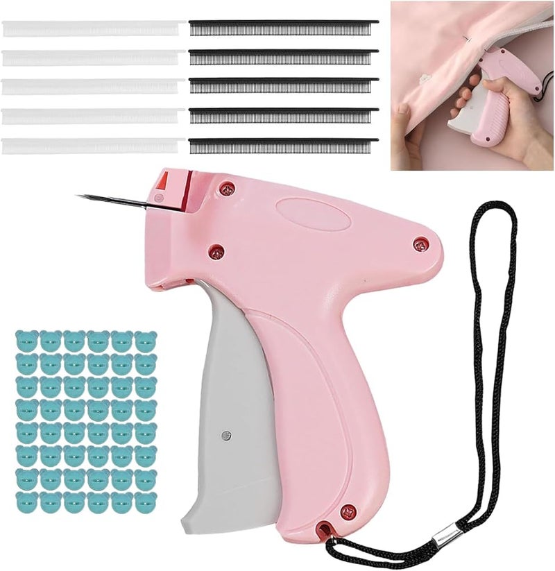 Rayyan New Quick Clothing Fixer, Mini Garment Sewing Machine, Handheld Sewing Machine Instant Button Garment Connector(Sewing Machine+ glow-in-the-dark bear button 100 + glue needle 20) - Image 1