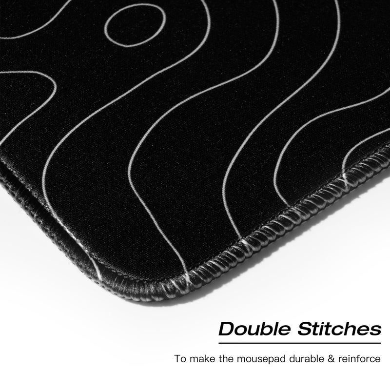 GMKWTL XVX Black and White Topographic Mousepad, XXLarge Gaming Mouse Pad for Desk 35.4x15.7 Inch,Waterproof Desk Pad with Non-Slip Rubber Base Mice Pad,Keyboard Mat Computer Game Mouse Mat - Image 3