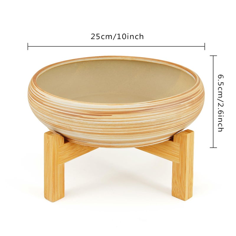 Artketty Succulent Pots - 10 Inch Large Bonsai Pots With Drainage Stand  Ceramic Plant Pots Shallow Succulent Planters For Indoor Plants Decorative Cactus Flower Planter Bowl - Image 2