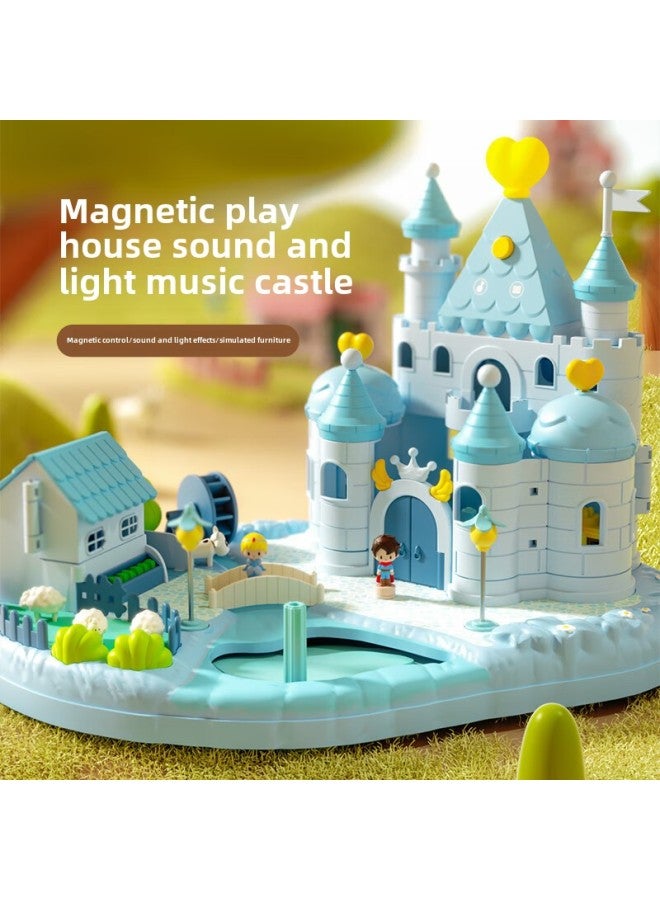 Children's Magnetic Play House Toy Girls Toy Princess Ice Castle 3-8 Years Old Doll House Birthday Gift-Colors:Magnetic Ice And Snow Castle House-purple - Image 3