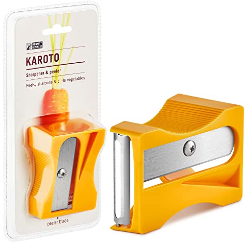 Monkey Business Karoto Carrot Sharpener & Vegetable Peeler – Fun and Unique Kitchen Gadget for Carrots, Cucumbers, and More (Yellow) - Image 1