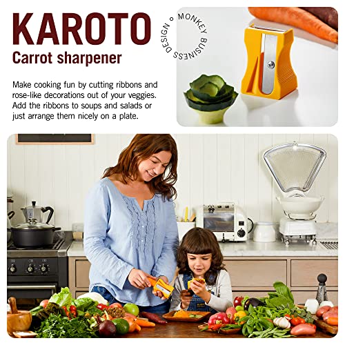 Monkey Business Karoto Carrot Sharpener & Vegetable Peeler – Fun and Unique Kitchen Gadget for Carrots, Cucumbers, and More (Yellow) - Image 2