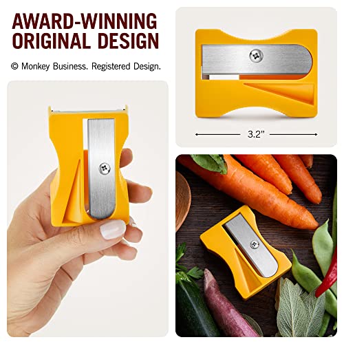 Monkey Business Karoto Carrot Sharpener & Vegetable Peeler – Fun and Unique Kitchen Gadget for Carrots, Cucumbers, and More (Yellow) - Image 4