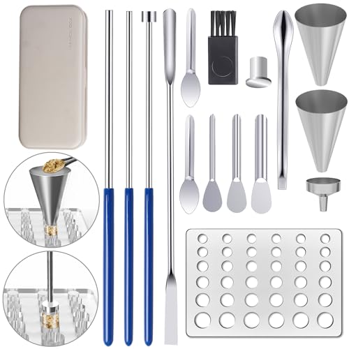 Foosi Capsule Filling Tray Kit - Capsules Tools for Maker All Size Empty Gel Capsules 000 00 0 1 2 3 4 5, Lab Spoons Spatulas Scoops Tool - Image 1