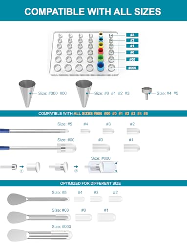 Foosi Capsule Filling Tray Kit - Capsules Tools for Maker All Size Empty Gel Capsules 000 00 0 1 2 3 4 5, Lab Spoons Spatulas Scoops Tool - Image 5