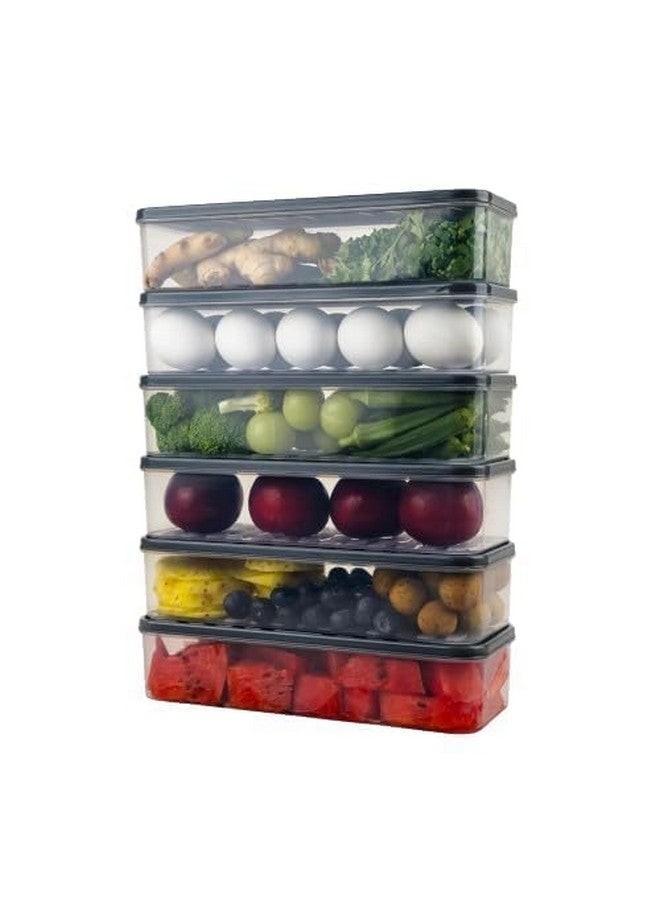 Rylan Fridge Storage Boxes Freezer Storage Containers, Container for Kitchen Storage Set, Storage in Kitchen, Vegetable Storage, Draining Crisper Refrigerator Food Box (1200 ML-2 pc)/ - Image 2