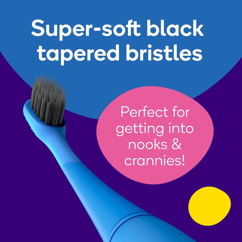 BURST kids Electric Toothbrush with Soft Charcoal Black Bristles, Small Head & Comfort Grip, 2 Minute Built in Timer, for Kids Ages 2+, Children Toothbrush for Healthier Smiles for, 2 Modes, Purple - Image 5