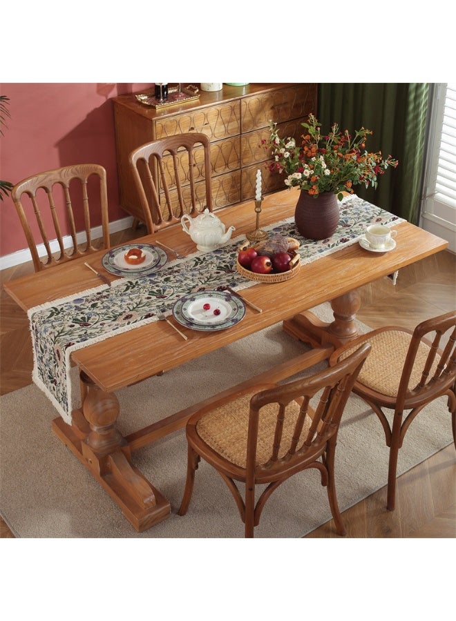 Anna 30x180cm Jacquard Fringe Table Runner - Elegant Decorative Tablecloth for Home Dining - Image 5