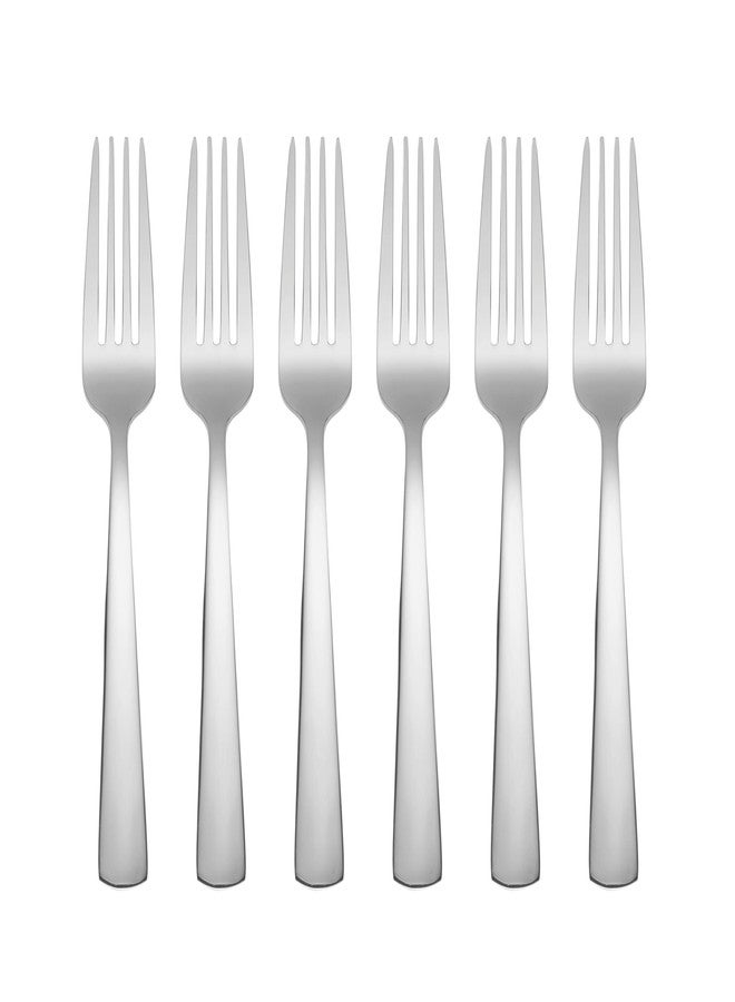 أونيدا طقم شوك سلطة من ونيدا أبتيتيود للاستخدام اليومي، 6 قطع، مصنوع من الفولاذ المقاوم للصدأ 18/0، طقم أدوات مائدة فضية - Image 1