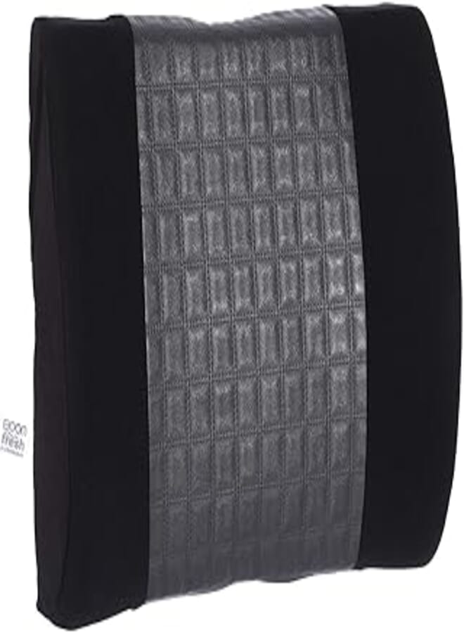 Al Hayah Leather Embroidered Car Seat Backrest with Massager - Black and Grey