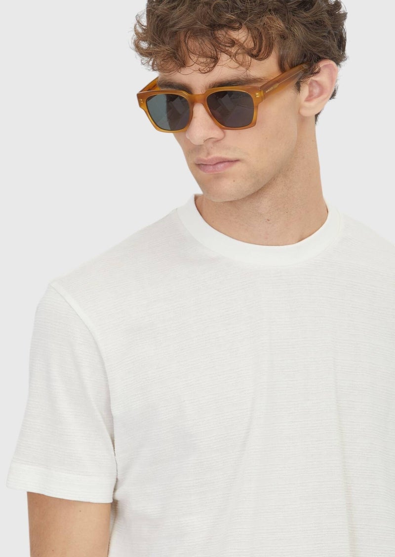 RAMSEY Ecru Jacquard 100% Cotton T-Shirt - Image 3