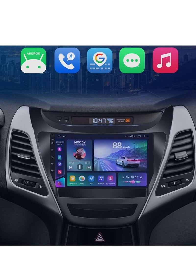 Android Screen For Hyundai Elantra 2014 to 2015 4GB RAM Support Apple Carplay Android Auto Wireless QLED Touch Screen AHD Camera Included SIM Card Support Navigation Offline Online Support Bluetooth