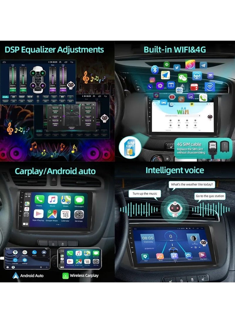 Android Screen For Hyundai Elantra 2014 to 2015 4GB RAM Support Apple Carplay Android Auto Wireless QLED Touch Screen AHD Camera Included SIM Card Support Navigation Offline Online Support Bluetooth