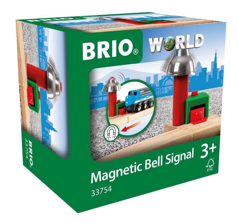 Brio Brio Magnetic Bell Signal, Green - Accessory for Toy Train Sets, Ages 3 and Up  - Image 1