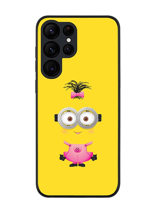 Stylizedd Rugged Black edge case for Samsung Galaxy S22 Ultra 5G Slim fit Soft Case Flexible Rubber Edges Anti Drop TPU Gel Thin Cover - Girly Minion 2 - Image 1