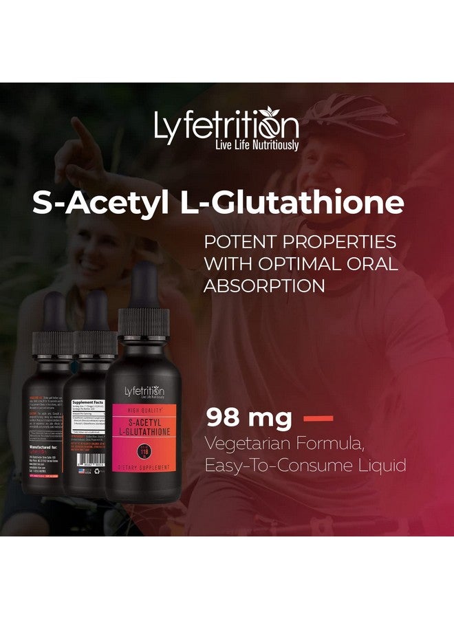 Lyfetrition لايفترشن S-أسيتيل L-جلوتاثيون 98 ملغ، 4 أونصة سائلة، 220 حصة، صنع في الولايات المتحدة، امتصاص سريع، مكونات قوية عالية الجودة، مختبر من قبل طرف ثالث، غير معدلة وراثيًا، معتمدة من GMP، منتجات خالية من القسوة - Image 4