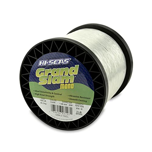 Hi-Seas Grand Slam Monofilament Line, 100 lb 45.3 kg Test, .039 in / 1.00 mm Dia, Clear, 1070 yd / 978 m - Image 1