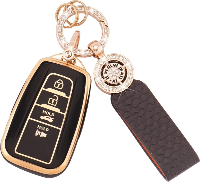 Koaudb Bling Car Key Cover with Keychain for LR4 Range Rover Sport Evoque Jaguar XF XJ F-Pace - Image 1